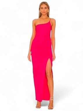 LOVERS + FRIENDS X REVOLVE Nami Hot Pink Bodycon One Shoulder Dress - Medium